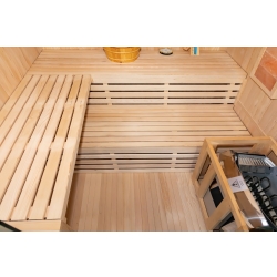 Sauna sucha z piecem MO-EA3 XL 3-osobowa 150x150x200cm 4,5kW